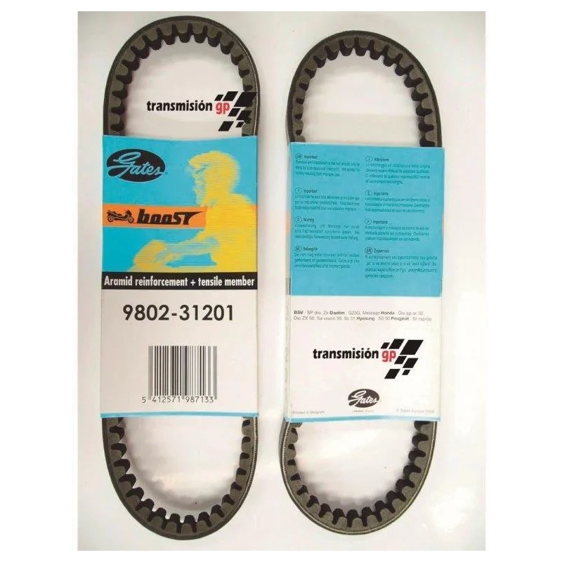 correa para moto honda 50 sa vision 88 95 gates 9802 31201