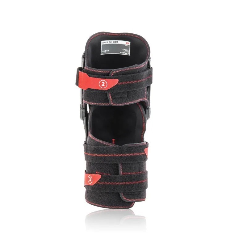 Rodillera Acerbis Gorilla negro/rojo - Protección robusta y cómoda