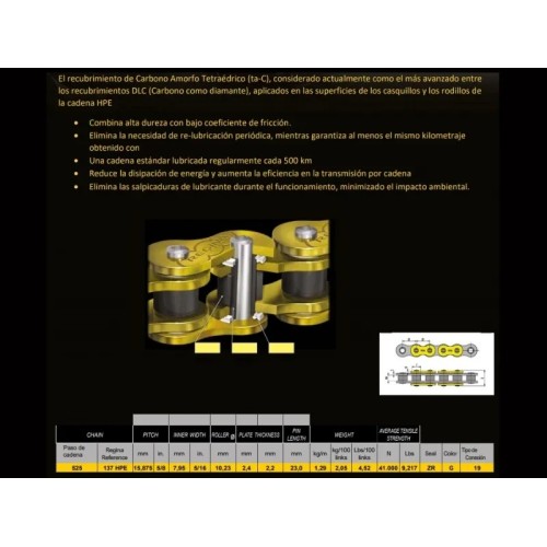 cadena regina 525 hpe sin mantenimiento 122 pasos regina rg525hpex122