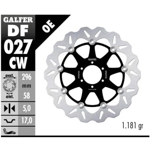 disco freno moto galfer flotante wave completo 296