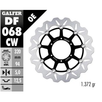 disco freno moto galfer flotante wave completo 320