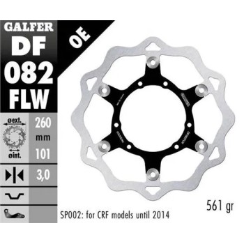 disco freno moto galfer wave flotante 260x3mm df08