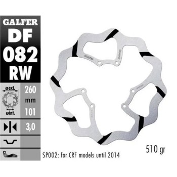 disco freno moto galder wave fijo 260x3mm df082rw