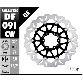disco freno moto galfer flotante wave completo 320