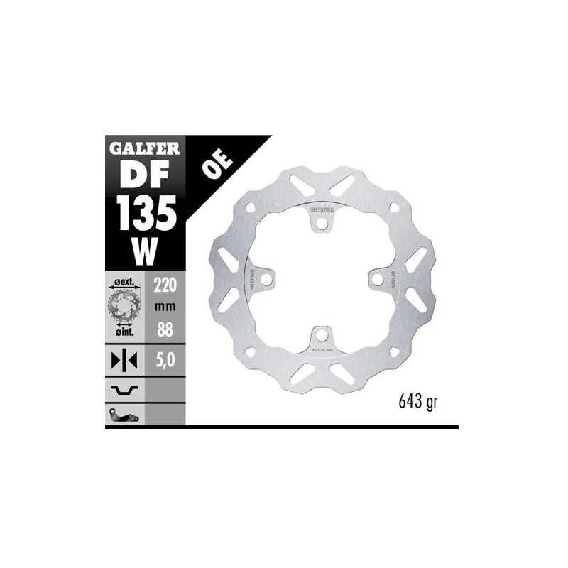 disco freno moto galfer wave fijo 220x5mm df135w