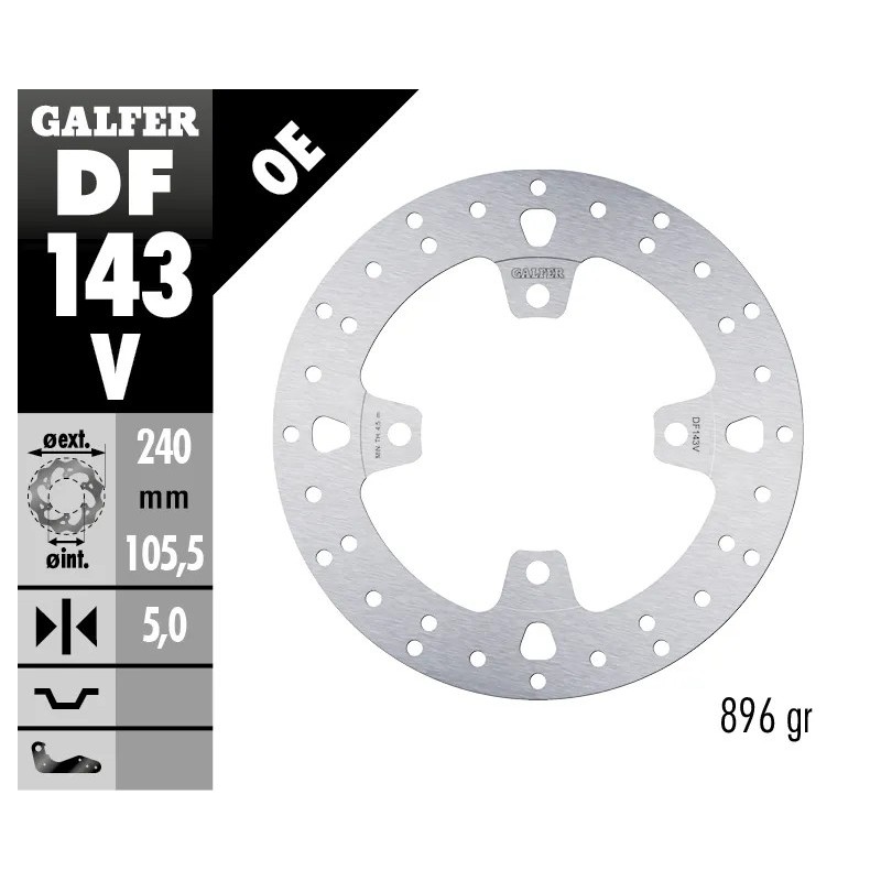 disco de freno galfer fijo redondo 240x5mm df143v