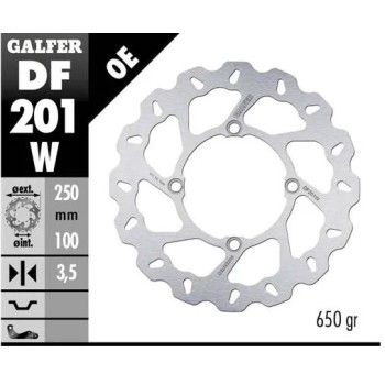 disco freno moto galfer wave fijo 250x3 mm df201w