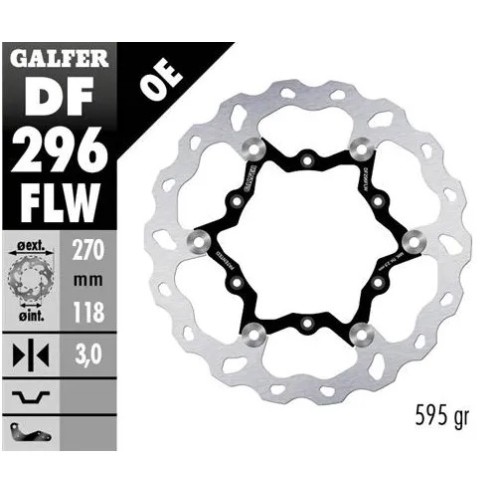 disco freno moto galfer wave flotante 270x3mm df29