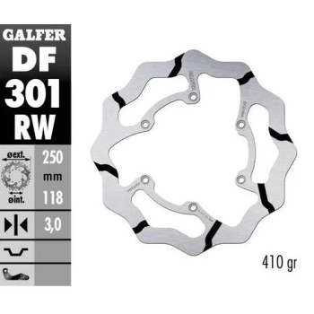 disco freno moto galder wave fijo 250x3mm df301rw