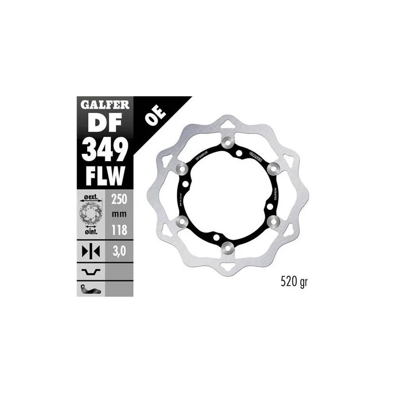disco freno moto galfer wave flotante 250x3mm df34