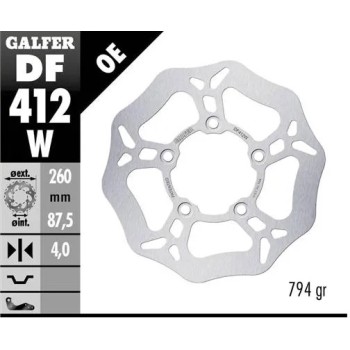 disco freno moto galfer wave fijo 260x4mm df412w