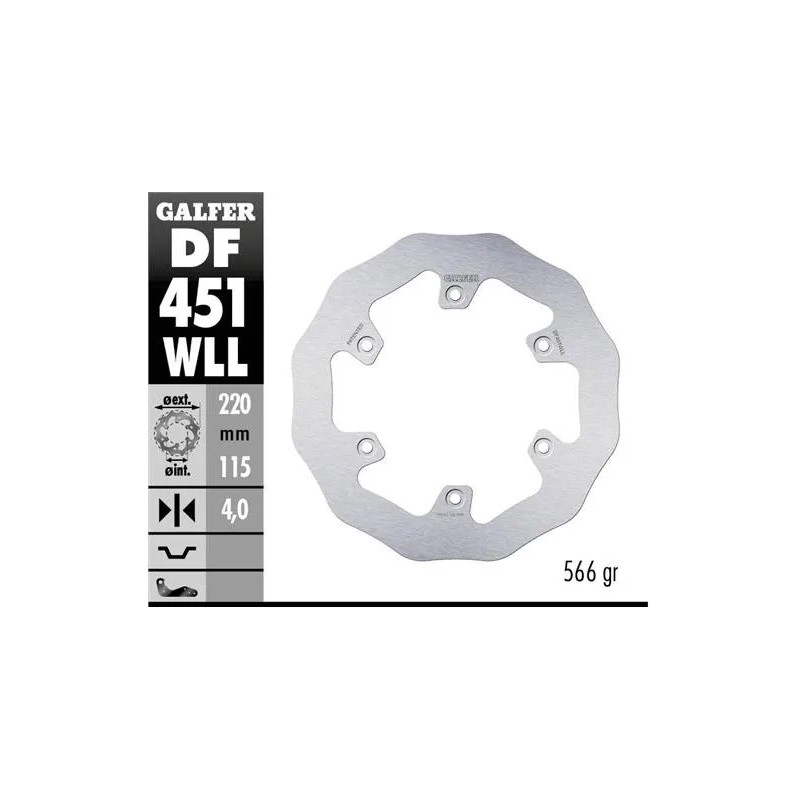 disco freno moto galder wave fijo solido df451wll