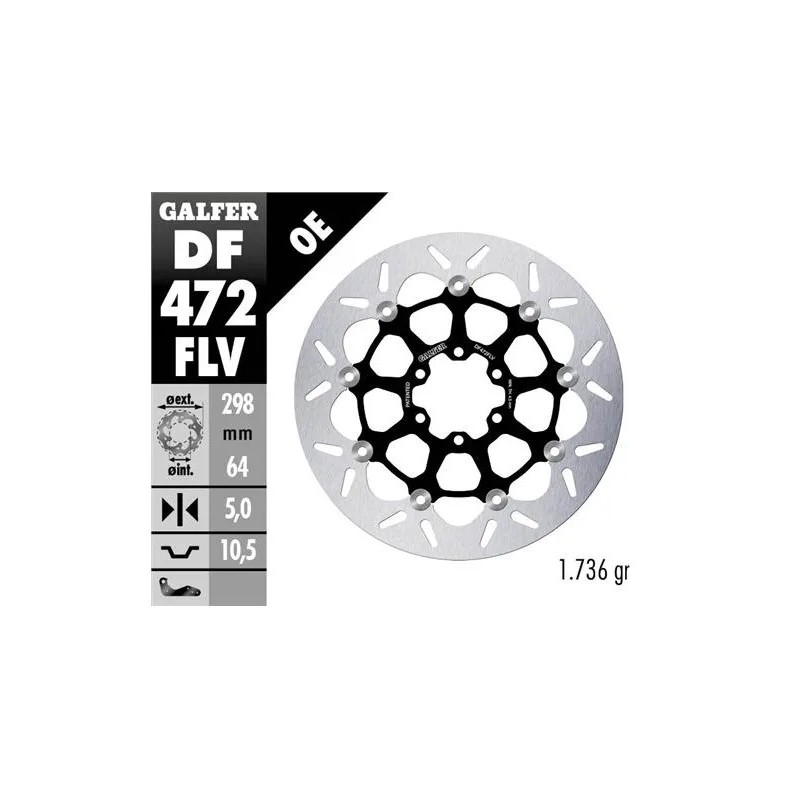 disco freno moto galfer wave flotante 298x5mm df47