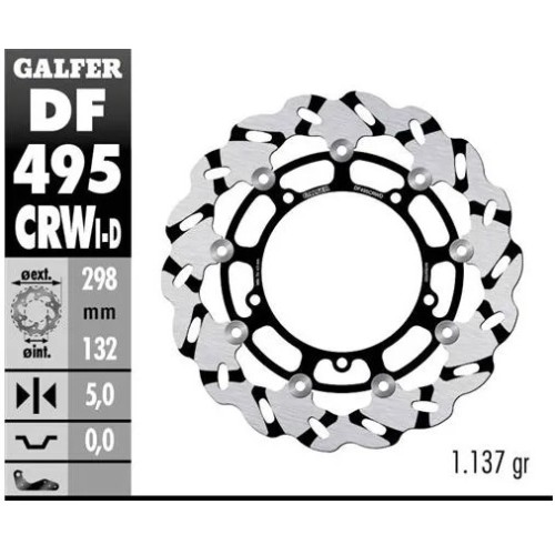 disco freno moto galfer wave flotante dcho df495c