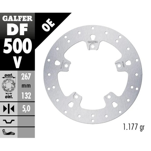 disco de freno galfer fijo redondo 267x5mm df500v