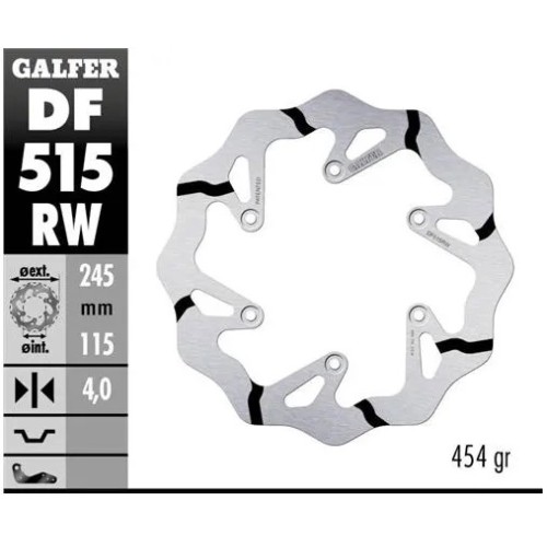 disco freno moto galder wave fijo 245x4mm df515rw