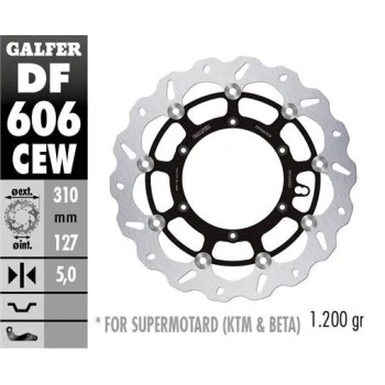 disco freno moto galfer wave flotante 310x5mm df60