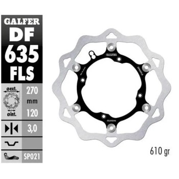disco freno moto galfer wave flotante 270x3mm df63