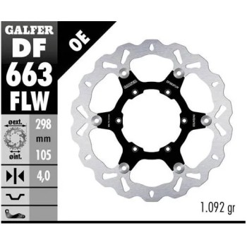 disco freno moto galfer wave flotante 298x4mm df66