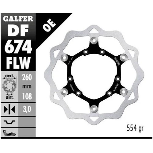 disco freno moto galfer wave flotante 260x3mm df67