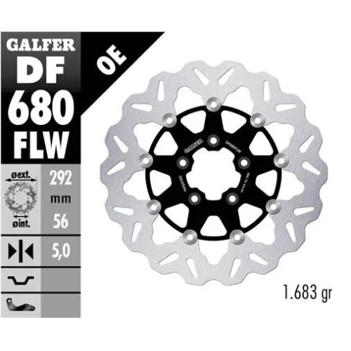 disco freno moto galfer wave flotante 292x5mm df68