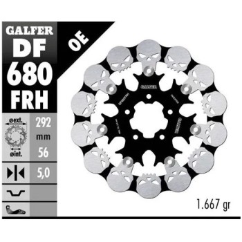 disco freno moto galfer skull design flotante df68