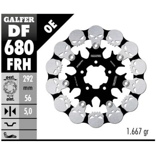 disco freno moto galfer skull design flotante df68