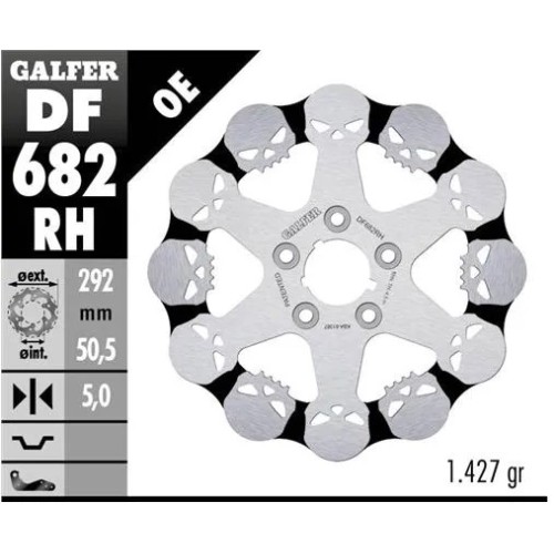 disco freno moto galfer skull design fijo df682rh