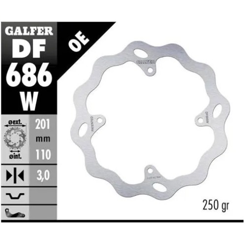 disco freno moto galfer wave fijo 201x3mm df686w