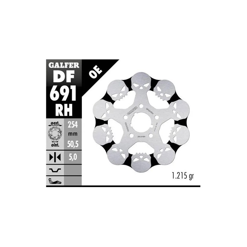 disco freno moto galfer skull design fijo df691rh