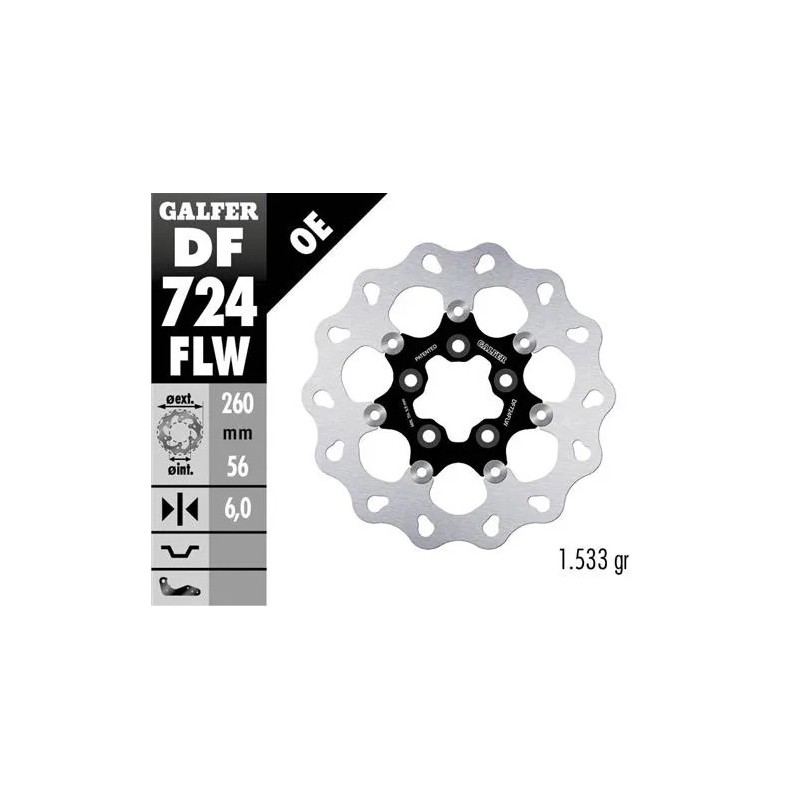 disco freno moto galfer wave flotante 260x6mm df72
