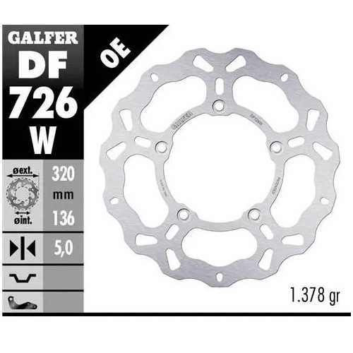 disco freno moto galfer wave fijo 320x5mm df726w