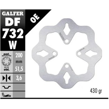 disco freno moto galfer wave fijo 200x3 5mm df732w