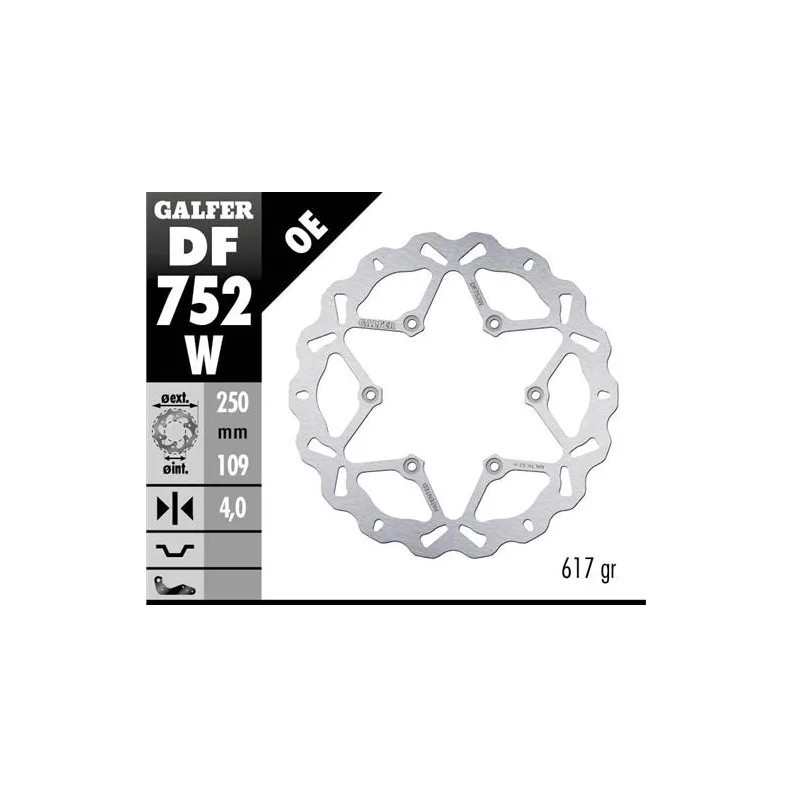 disco freno moto galfer wave fijo 250x4mm df752w
