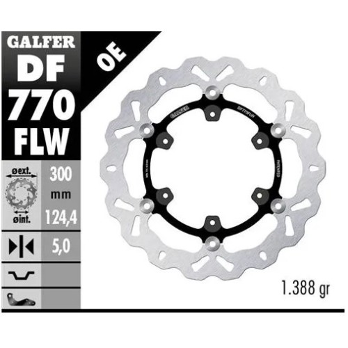 disco freno moto galfer wave flotante 300x5mm df77