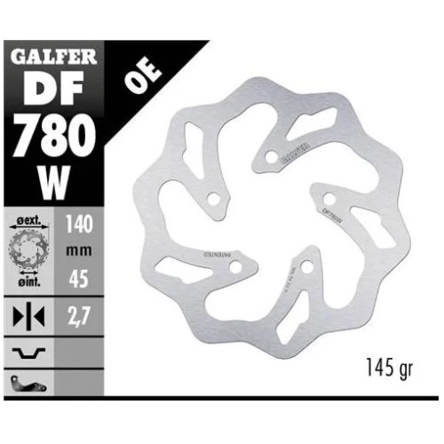 disco freno moto galfer wave fijo 140x2 7mm df780w