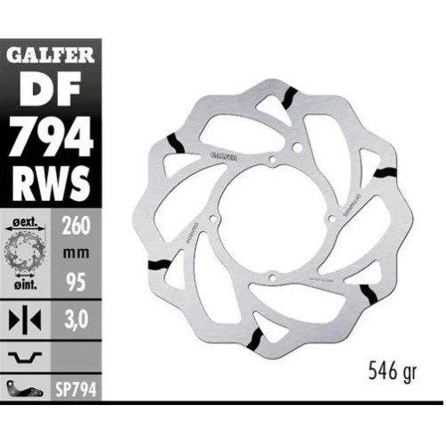 disco freno moto galfer wave fijo 260x3mm df794rws