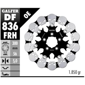 disco freno moto galfer skull design flotante df83