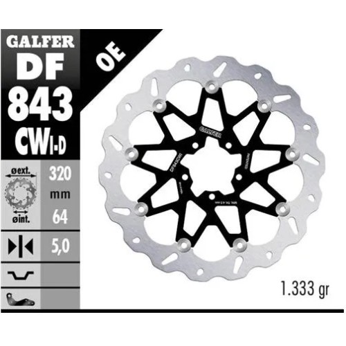 disco freno moto galfer wave flotante compl df84
