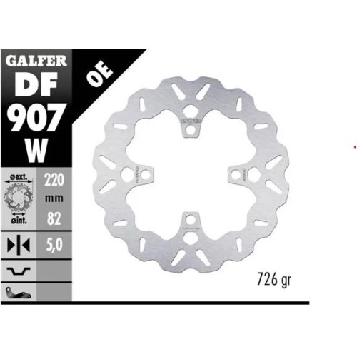 disco freno moto galfer wave fijo 220x5mm df907w