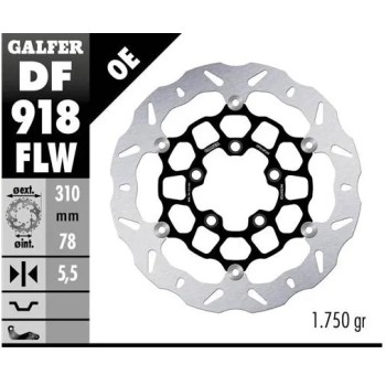 disco freno moto galfer wave flotante 310x5 5mm df