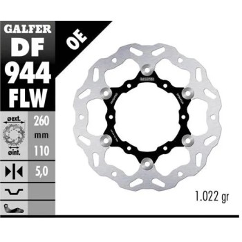 disco freno moto galfer wave flotante 260x5mm df94