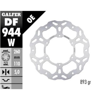 disco freno moto galfer wave fijo 260x5mm df944w