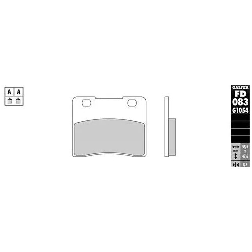 pastillas de freno moto galfer semi metal fd083g16
