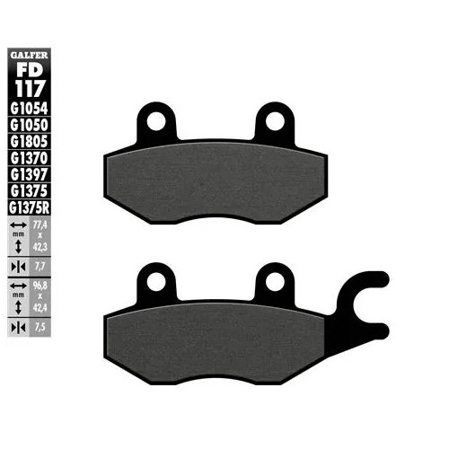 pastillas de freno moto galfer sinter street fd117