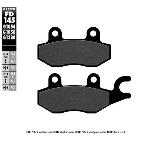 pastillas de freno moto galfer semi metal fd145g10