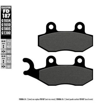pastillas de freno moto galfer semi metal fd187g10