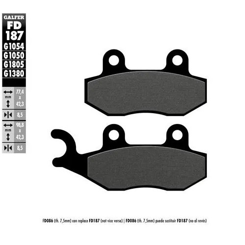 pastillas de freno moto galfer semi metal fd187g16
