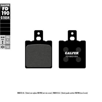 pastillas de freno moto galfer semi metal fd190g16
