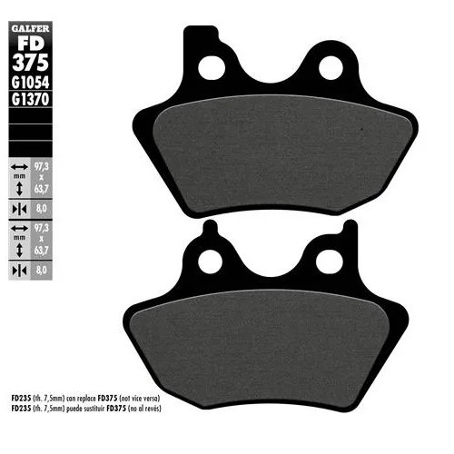 pastillas de freno moto galfer semi metal fd375g10